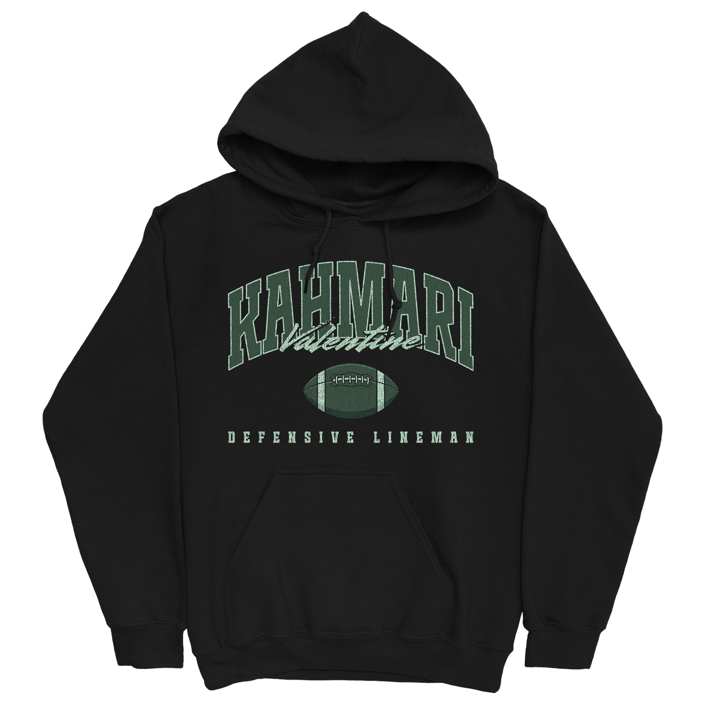 KAHMARI VALENTINE RETRO BLACK HOODIE