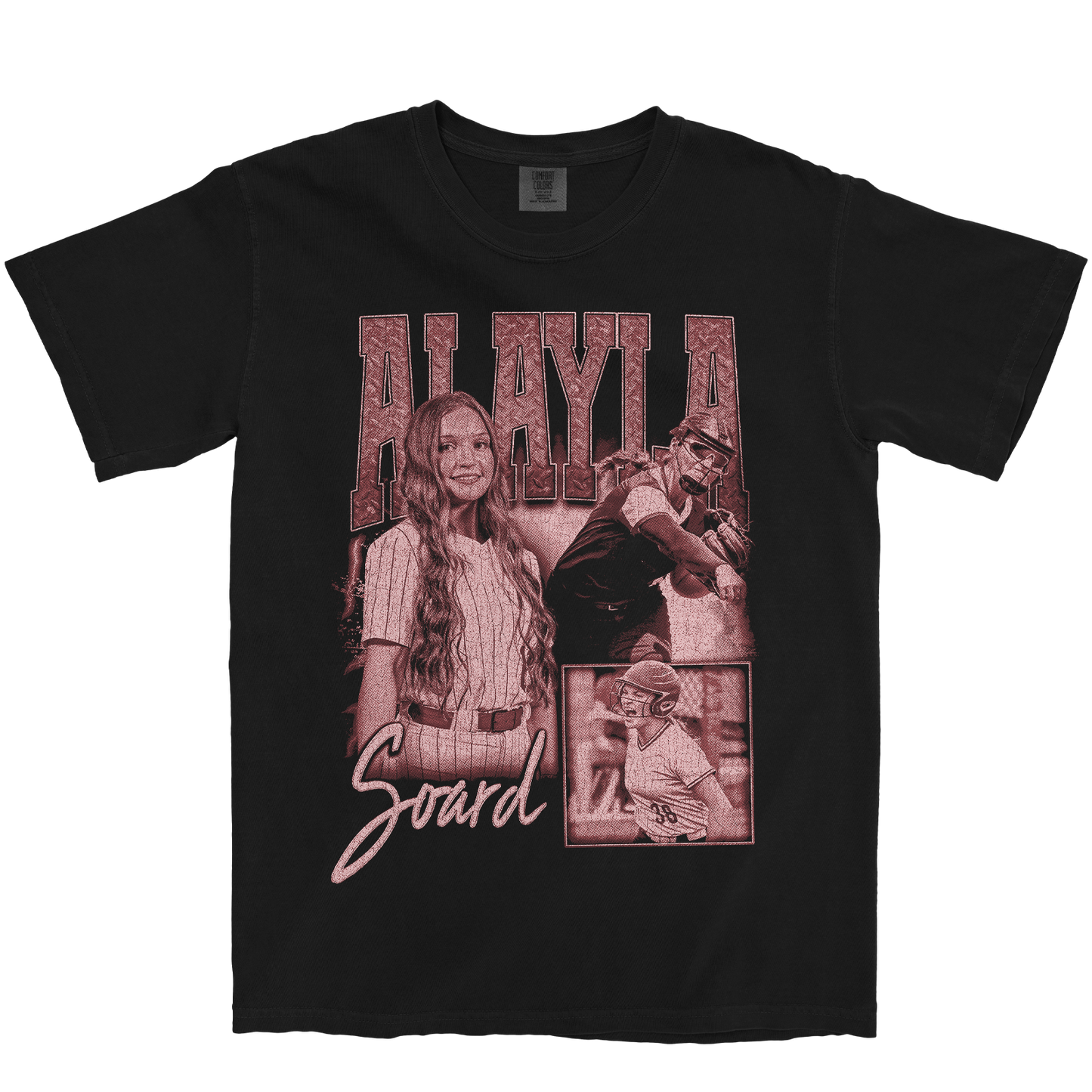 ALAYLA SOARD GRAPHIC BLACK TEE
