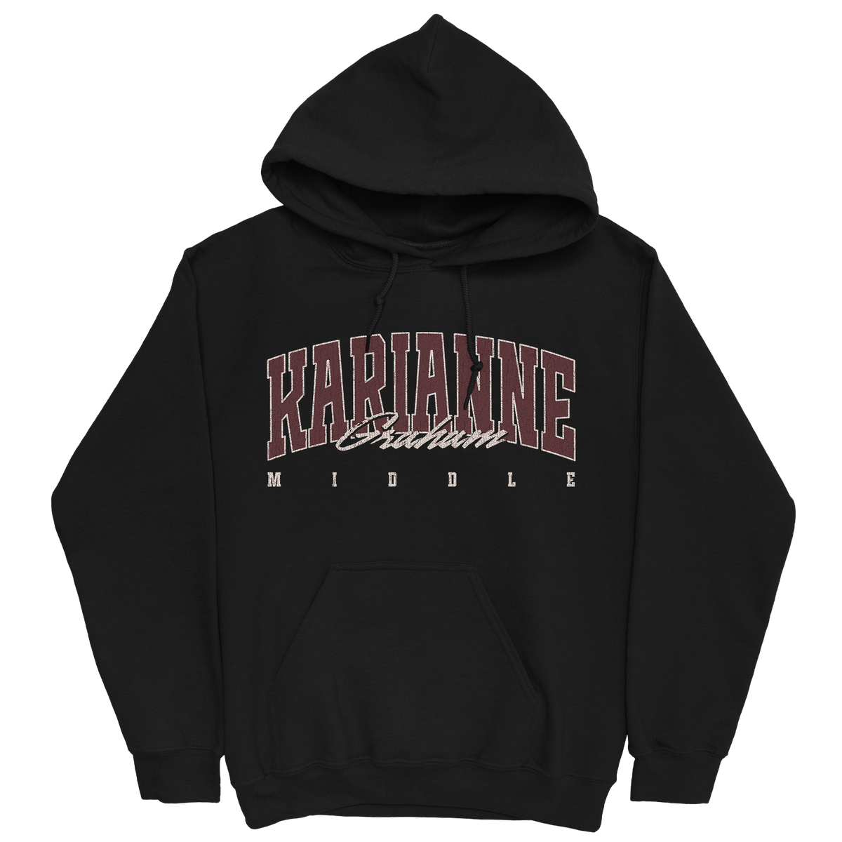 KARIANNE GRAHAM RETRO BLACK HOODIE