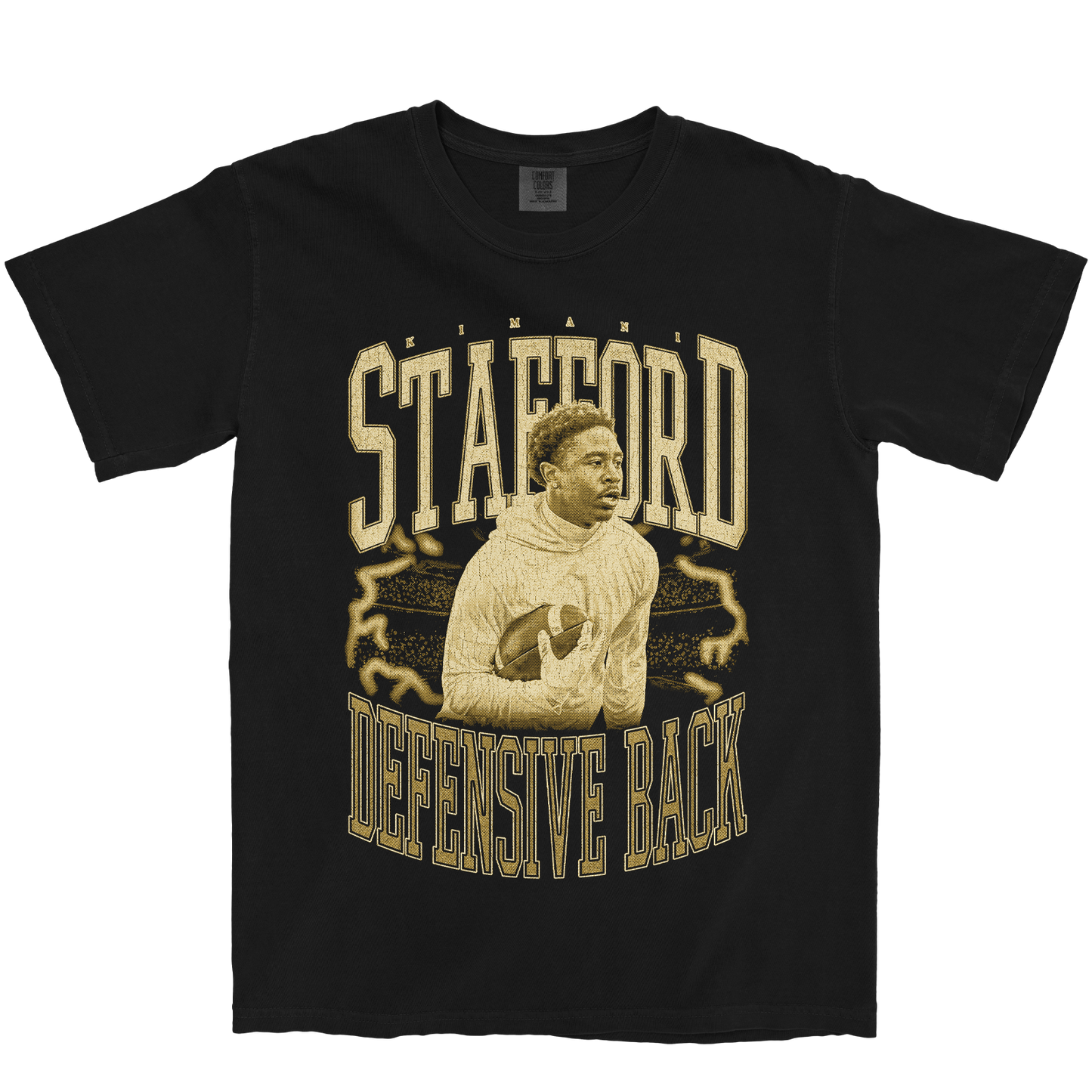 KIMANI STAFFORD VINTAGE BLACK TEE
