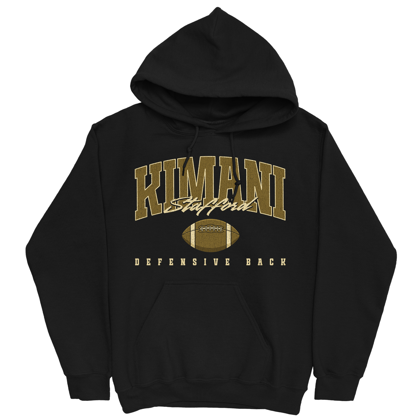 KIMANI STAFFORD RETRO BLACK HOODIE