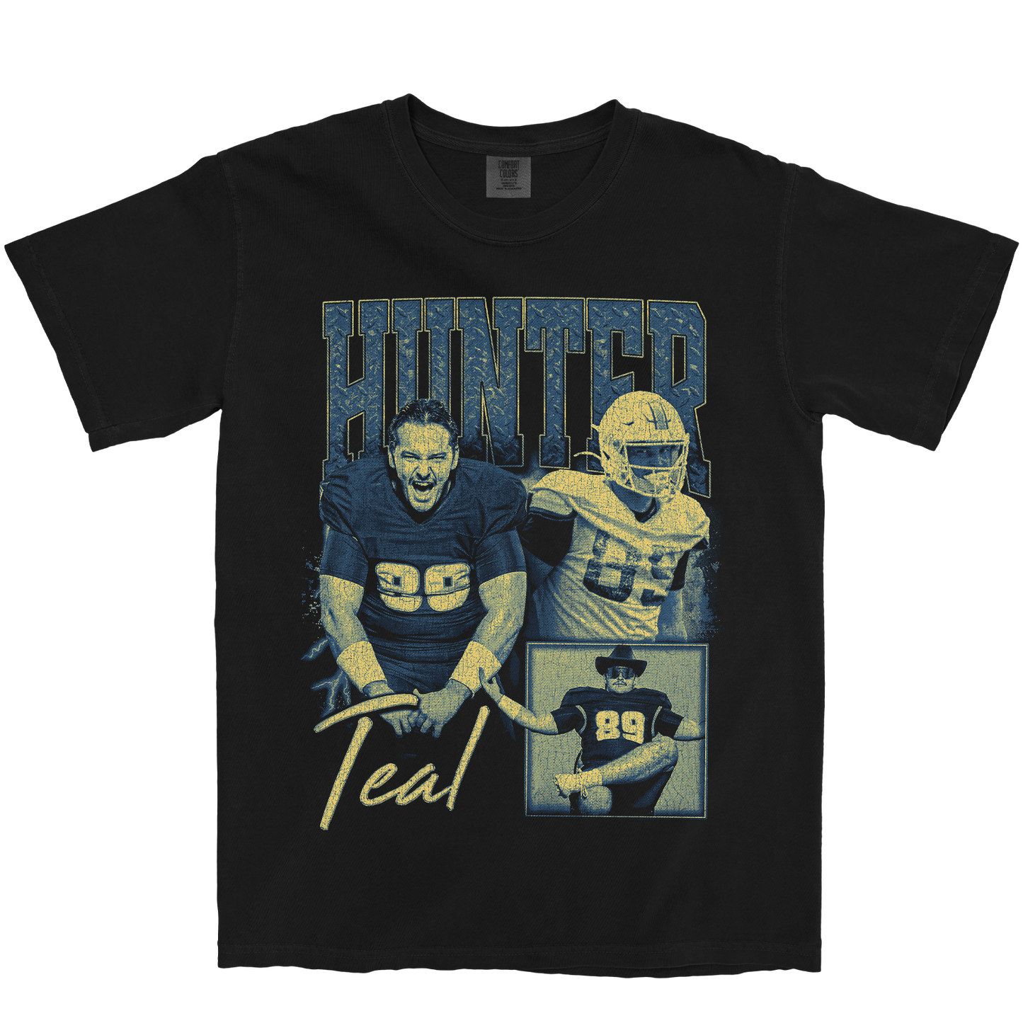 HUNTER TEAL GRAPHIC BLACK TEE