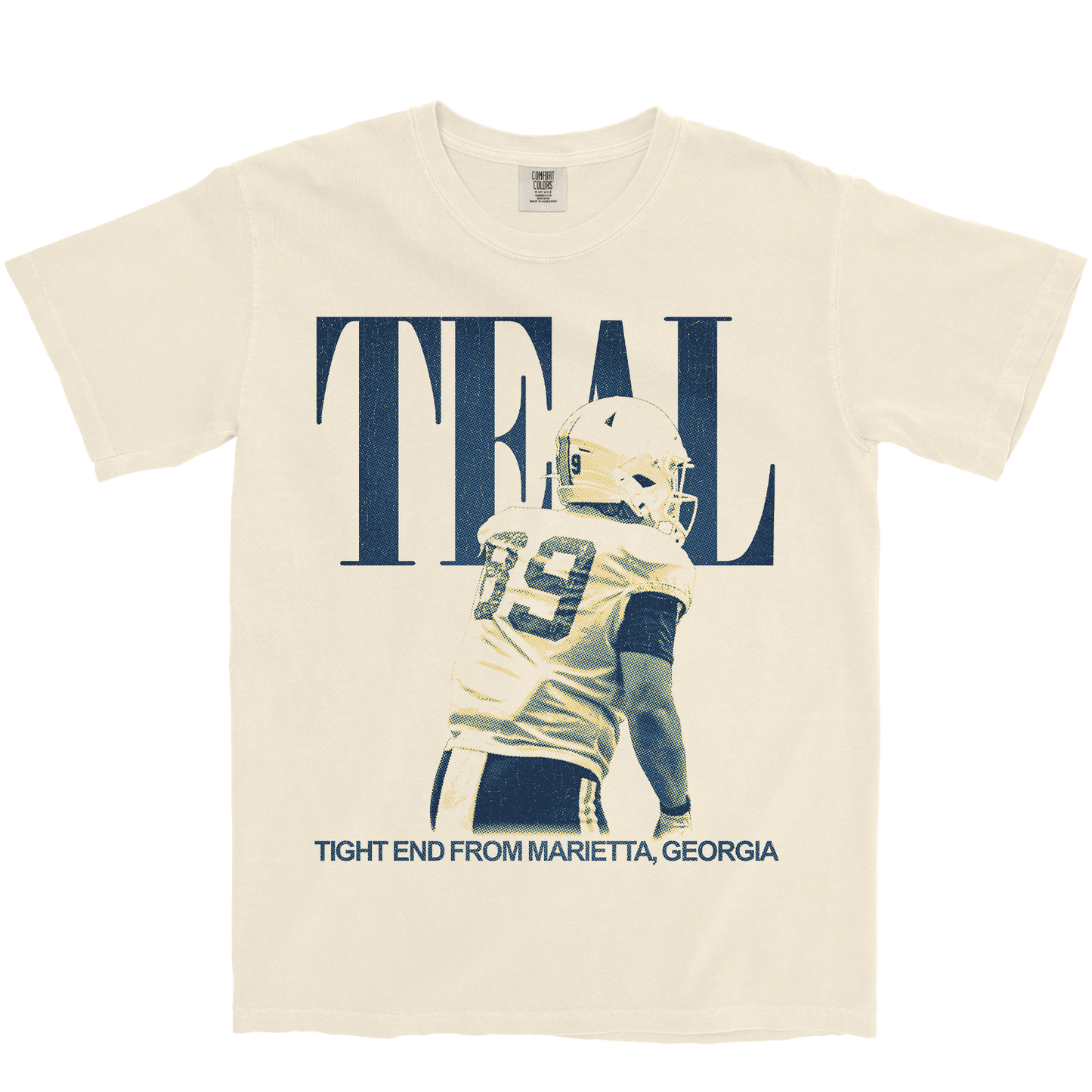 HUNTER TEAL VINTAGE IVORY TEE