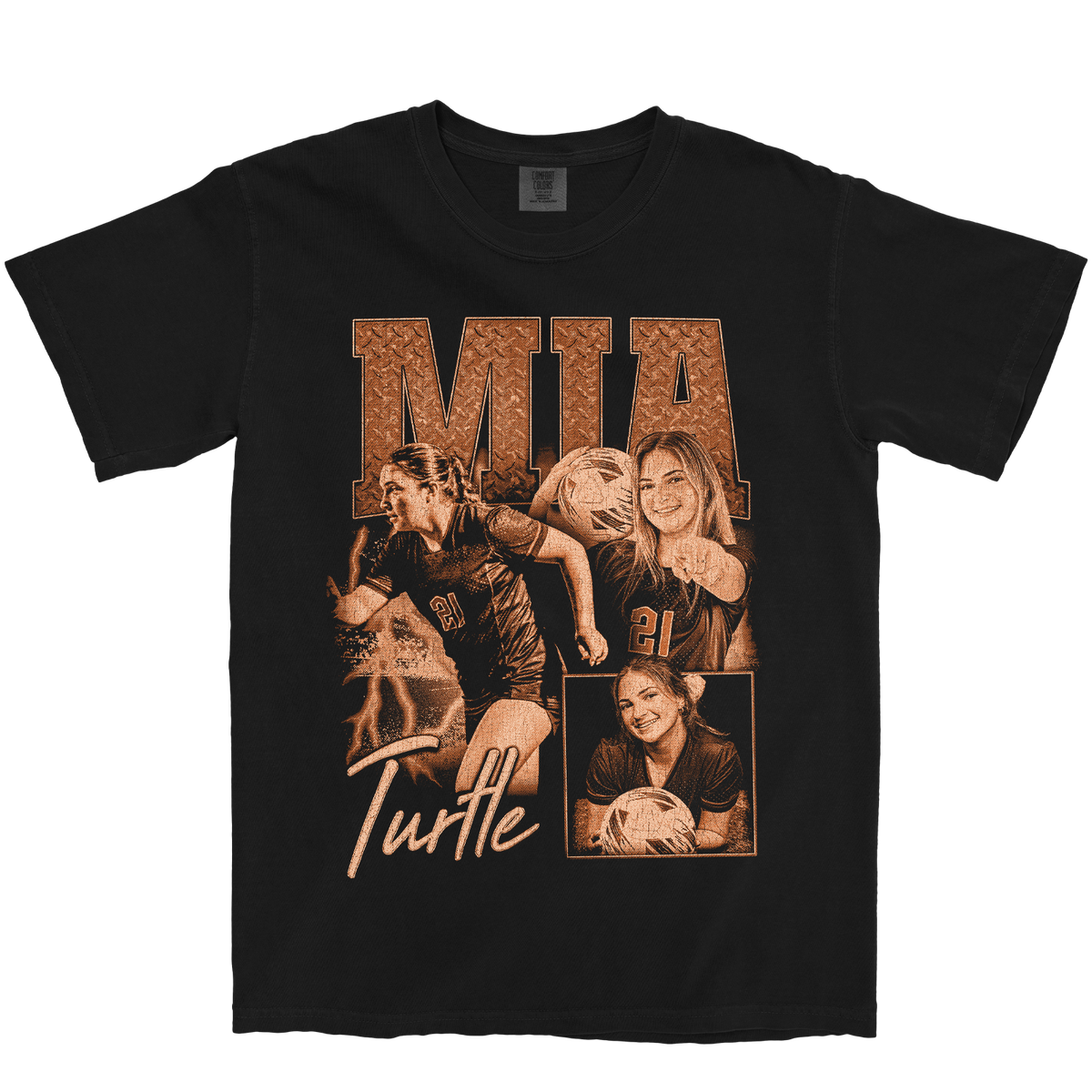 MIA TURTLE GRAPHIC BLACK TEE