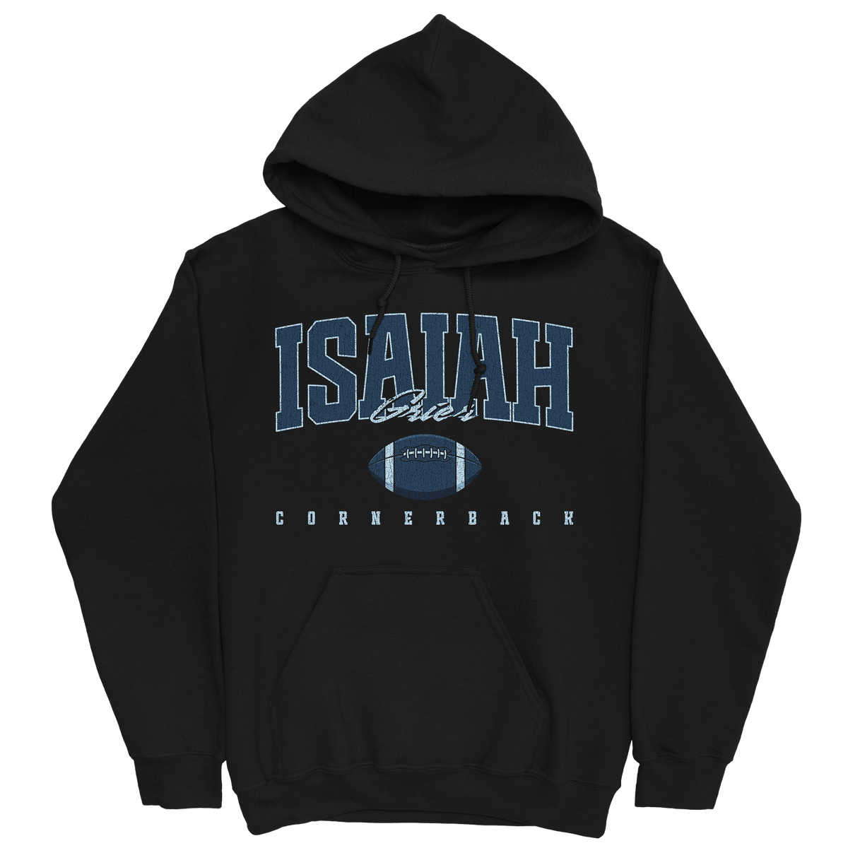 ISAIAH GRIER RETRO BLACK HOODIE