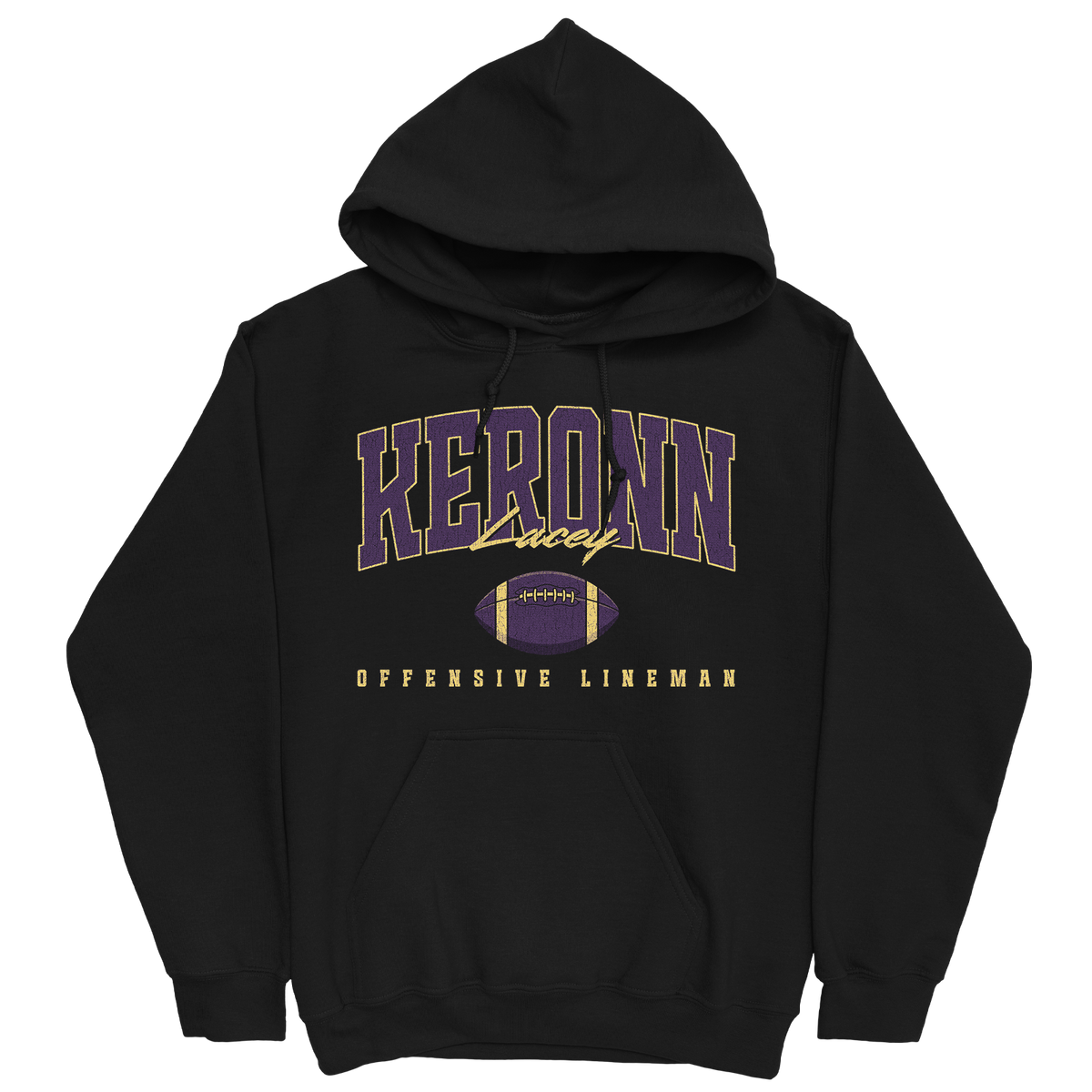 KERONN LACEY RETRO BLACK HOODIE