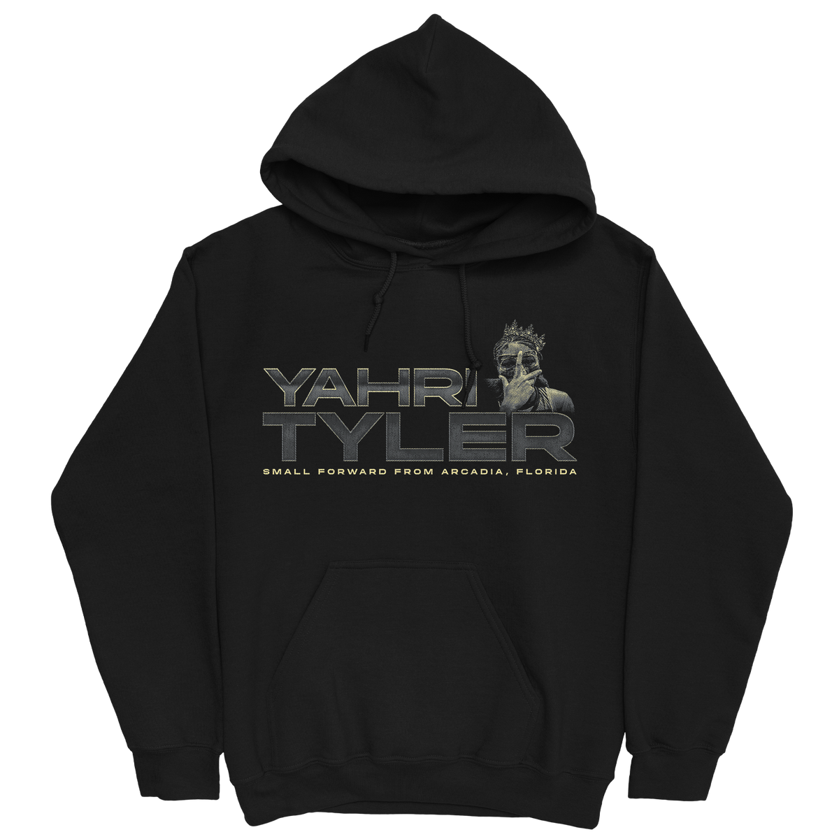 YAHRI TYLER RETRO BLACK HOODIE