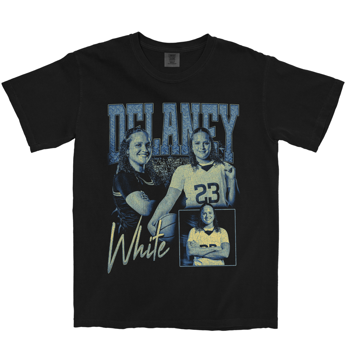 DELANEY WHITE GRAPHIC BLACK TEE
