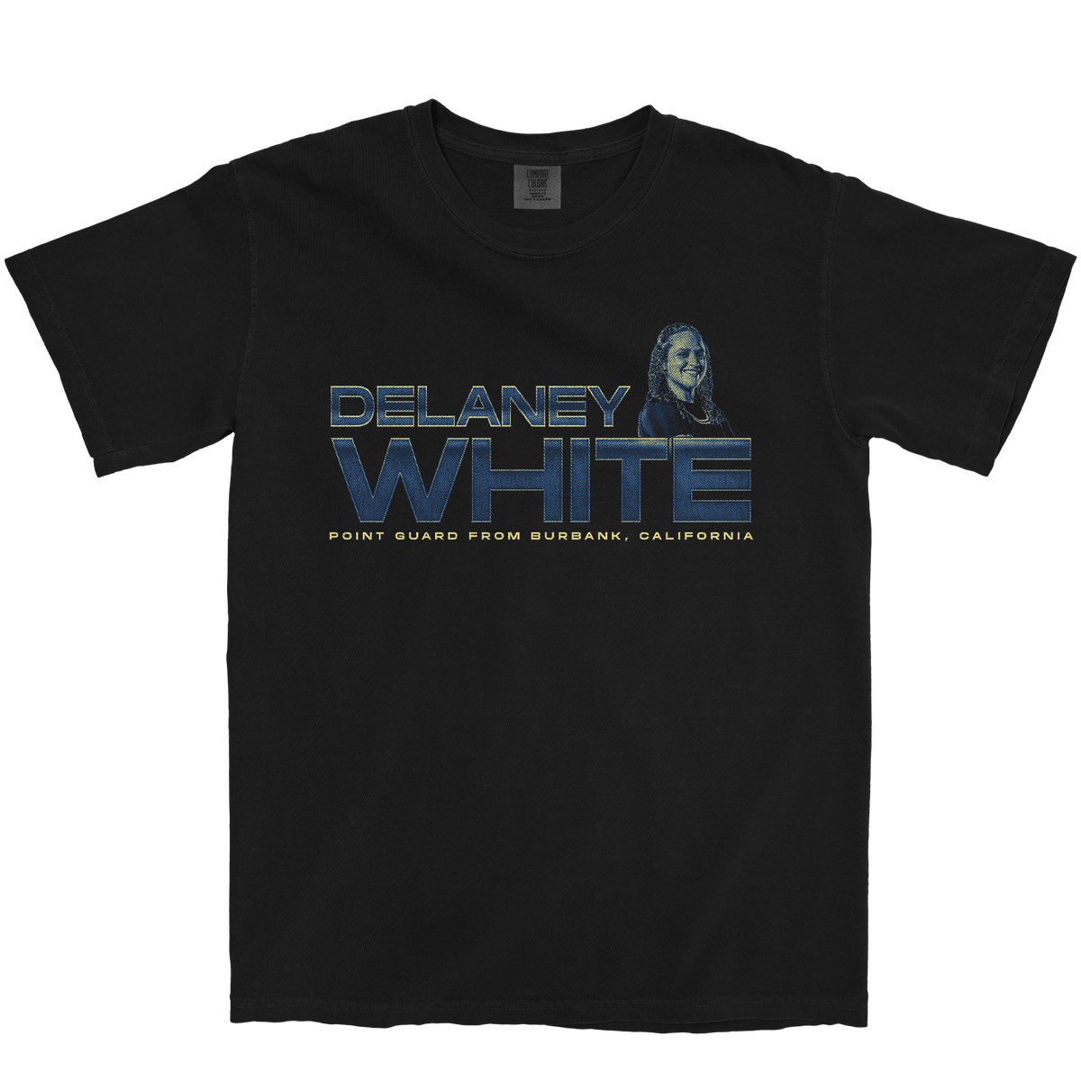 DELANEY WHITE RETRO BLACK TEE