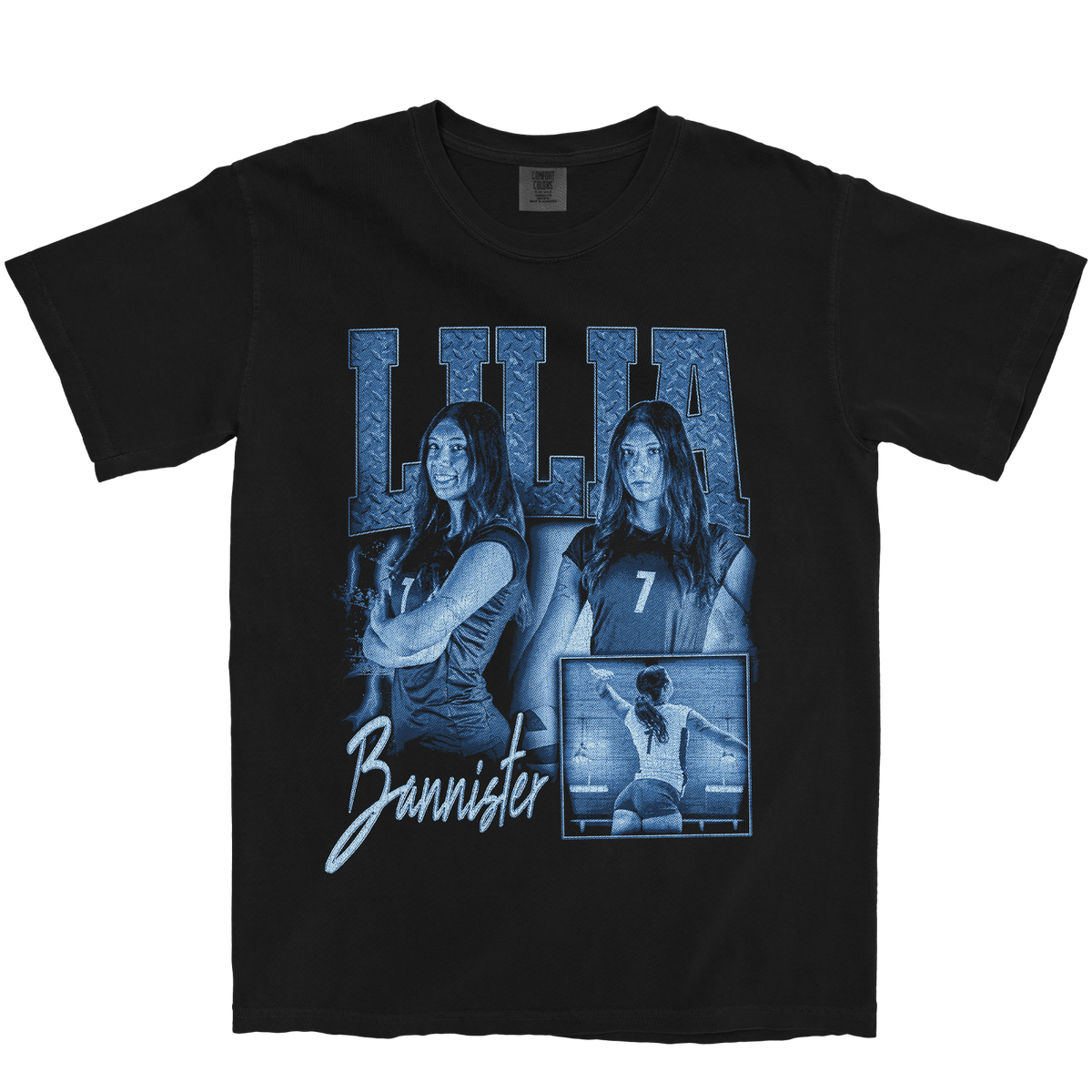 LILIA BANNISTER GRAPHIC BLACK TEE