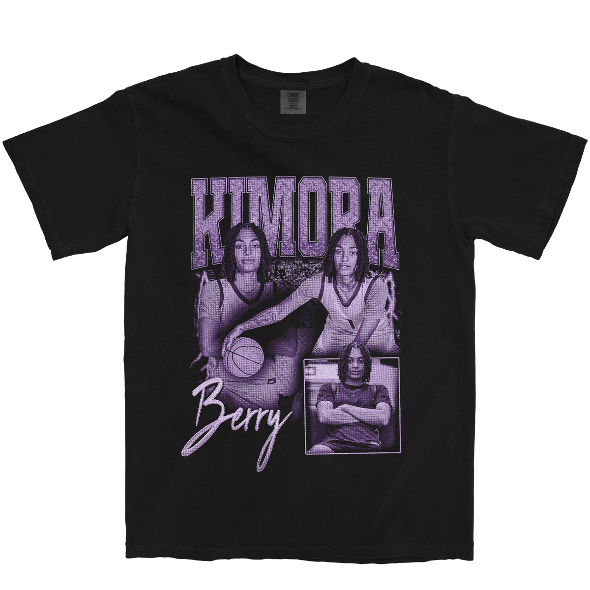 KIMORA BERRY GRAPHIC BLACK TEE