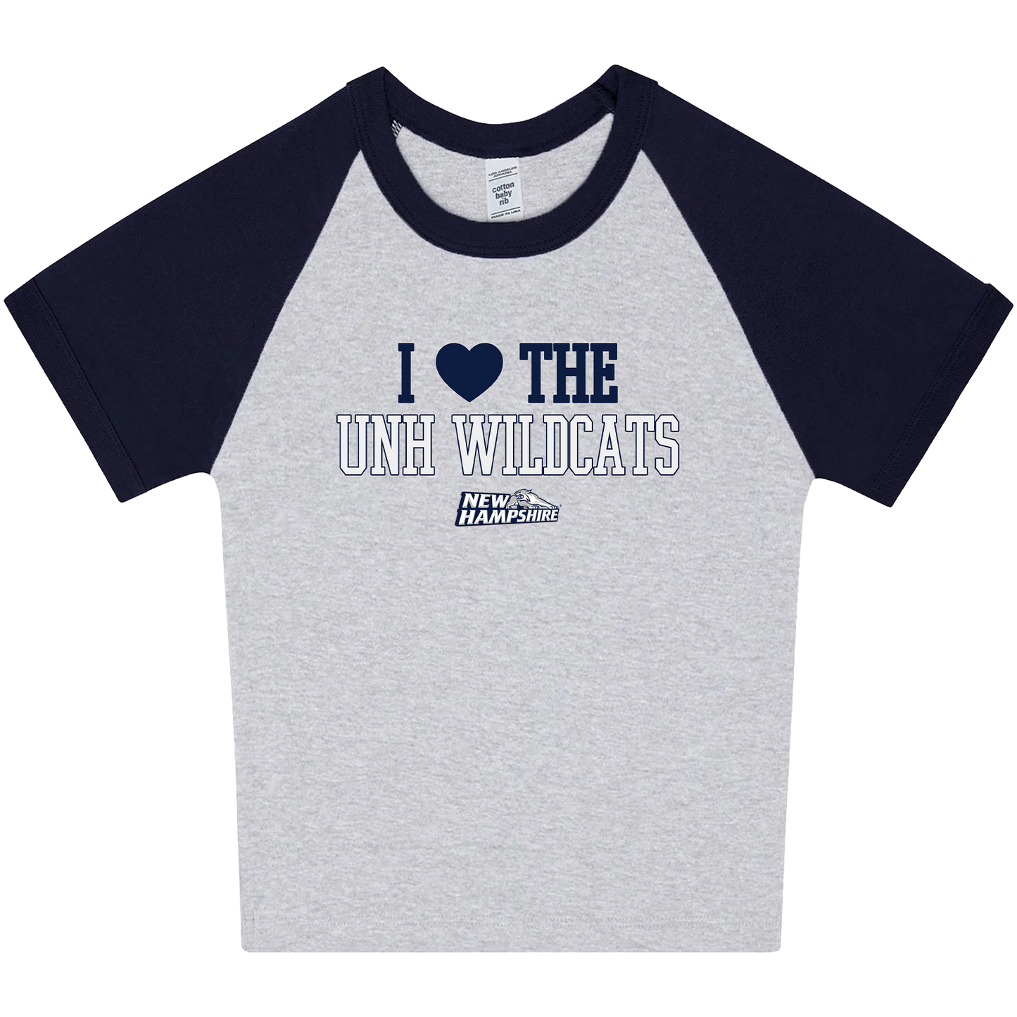 I HEART THE UNH WILDCATS WOMEN'S CROPPED TEE