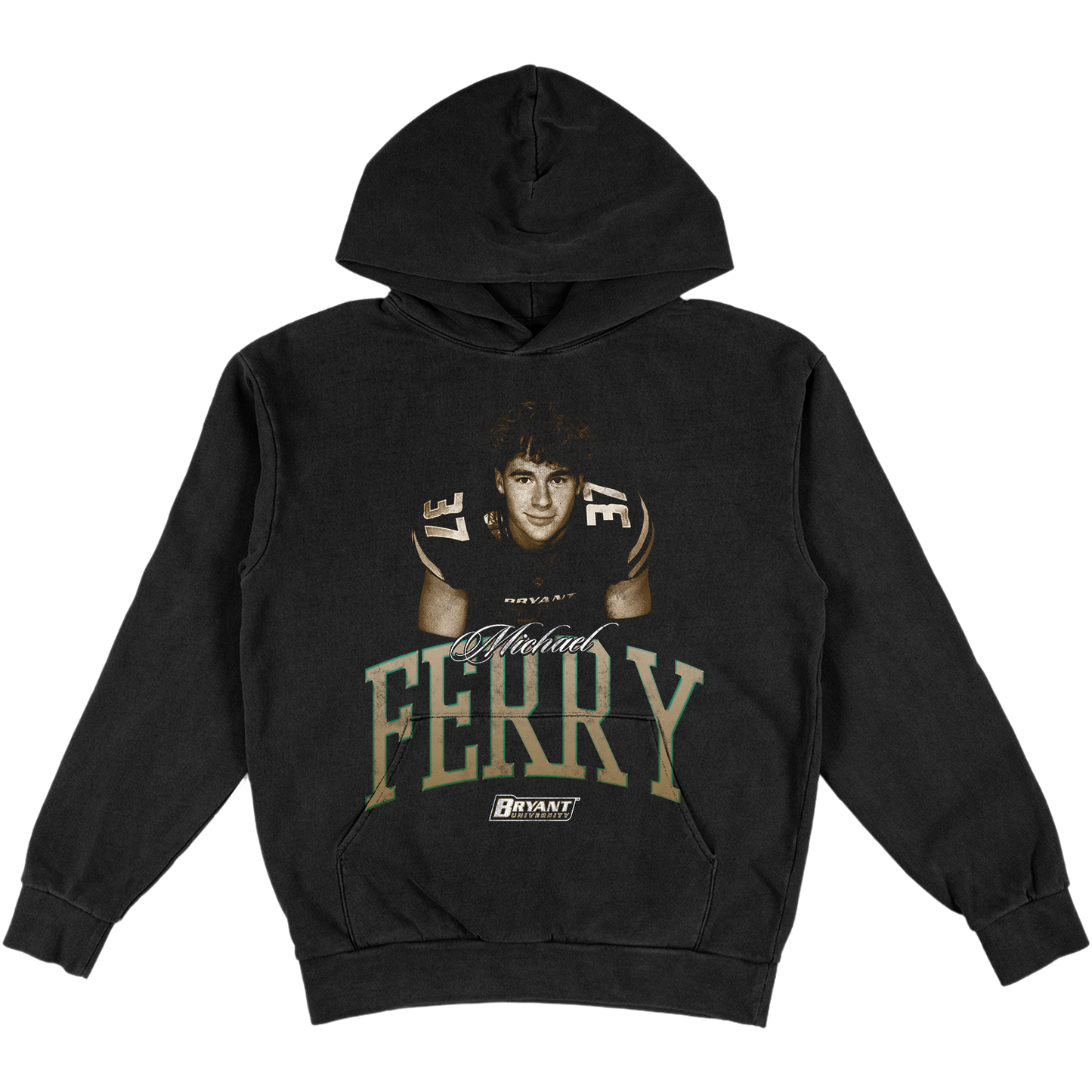 MICHAEL FERRY HEAVYWEIGHT VINTAGE BLACK HOODIE