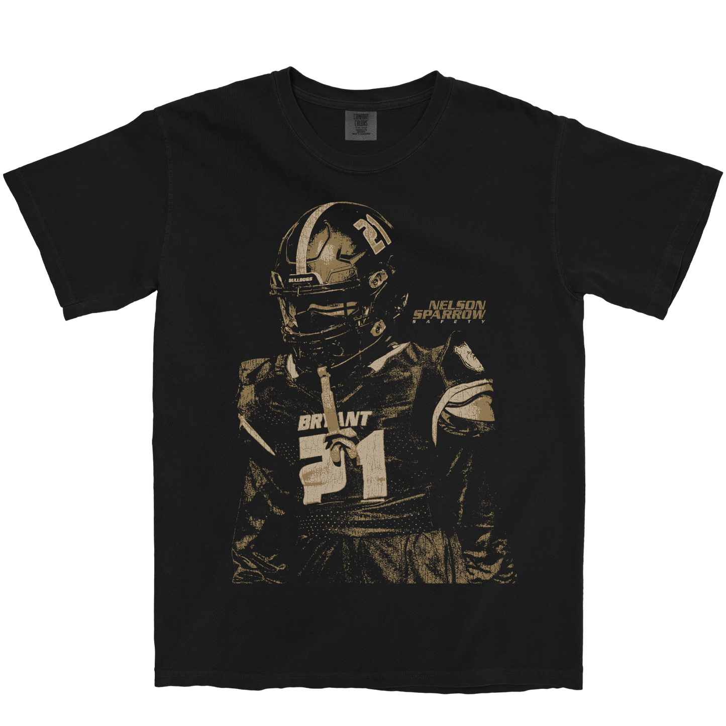 NELSON SPARROW GRUNGE BLACK TEE