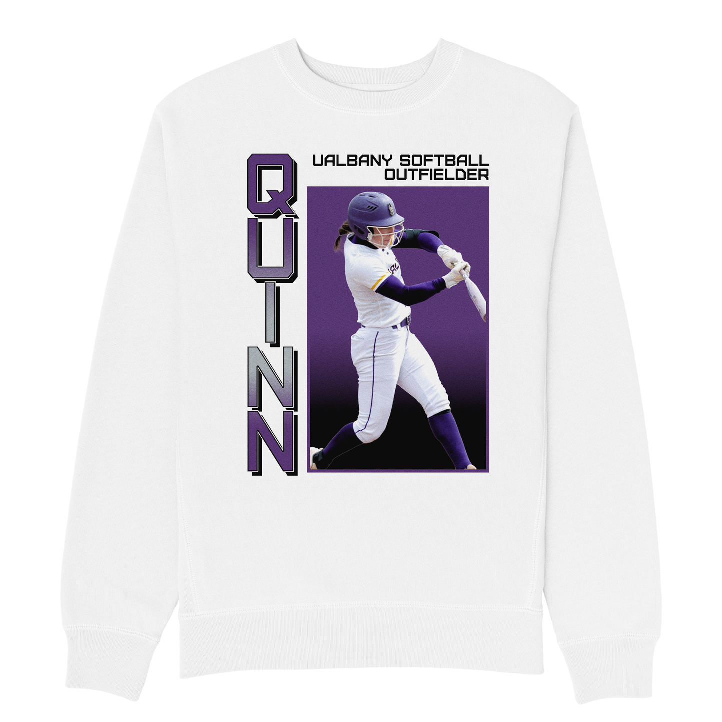 TAYLOR QUINN RETRO HEAVYWEIGHT WHITE CREWNECK