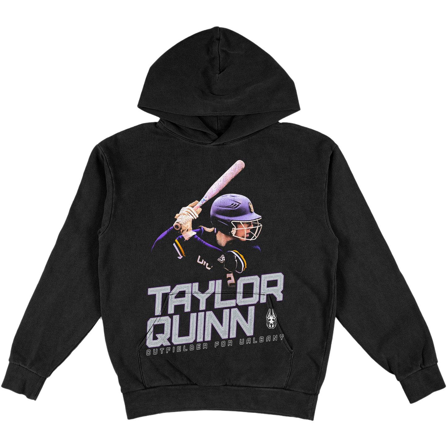 TAYLOR QUINN HEAVYWEIGHT BLACK HOODIE