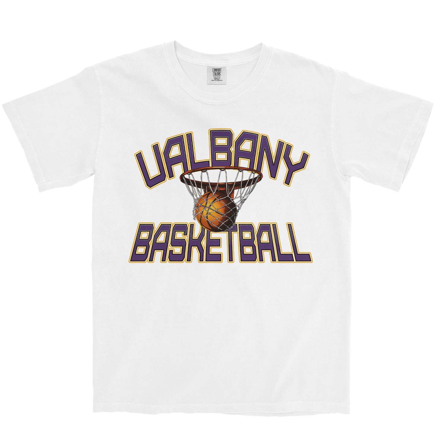 UALBANY BASKETBALL RETRO WHITE TEE