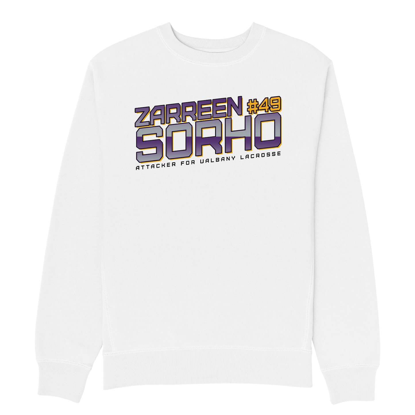 ZARREEN SORHO '49' WHITE HEAVYWEIGHT CREWNECK
