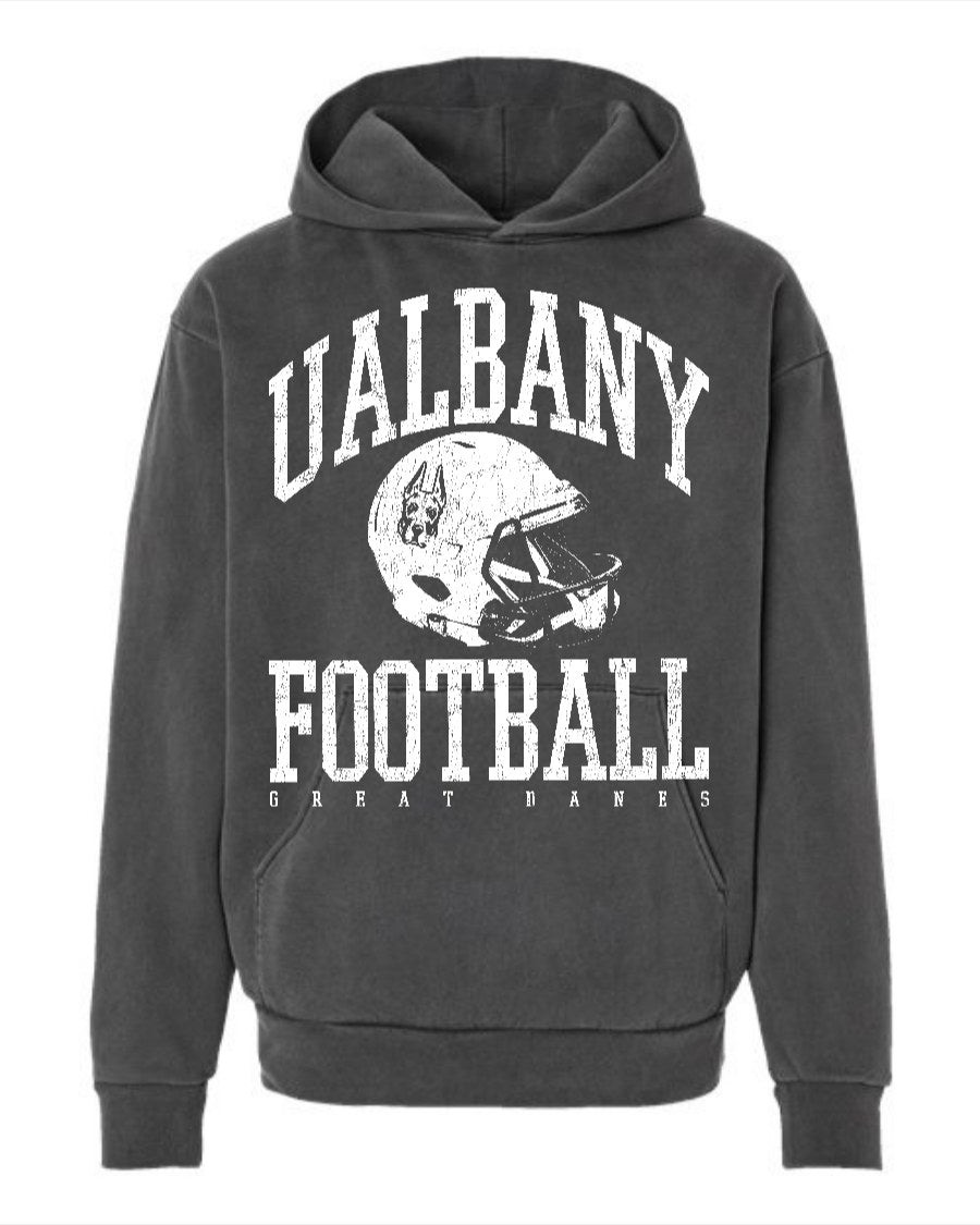UALBANY FOOTBALL 'GREAT DANES' PIGMENT BLACK HOODIE