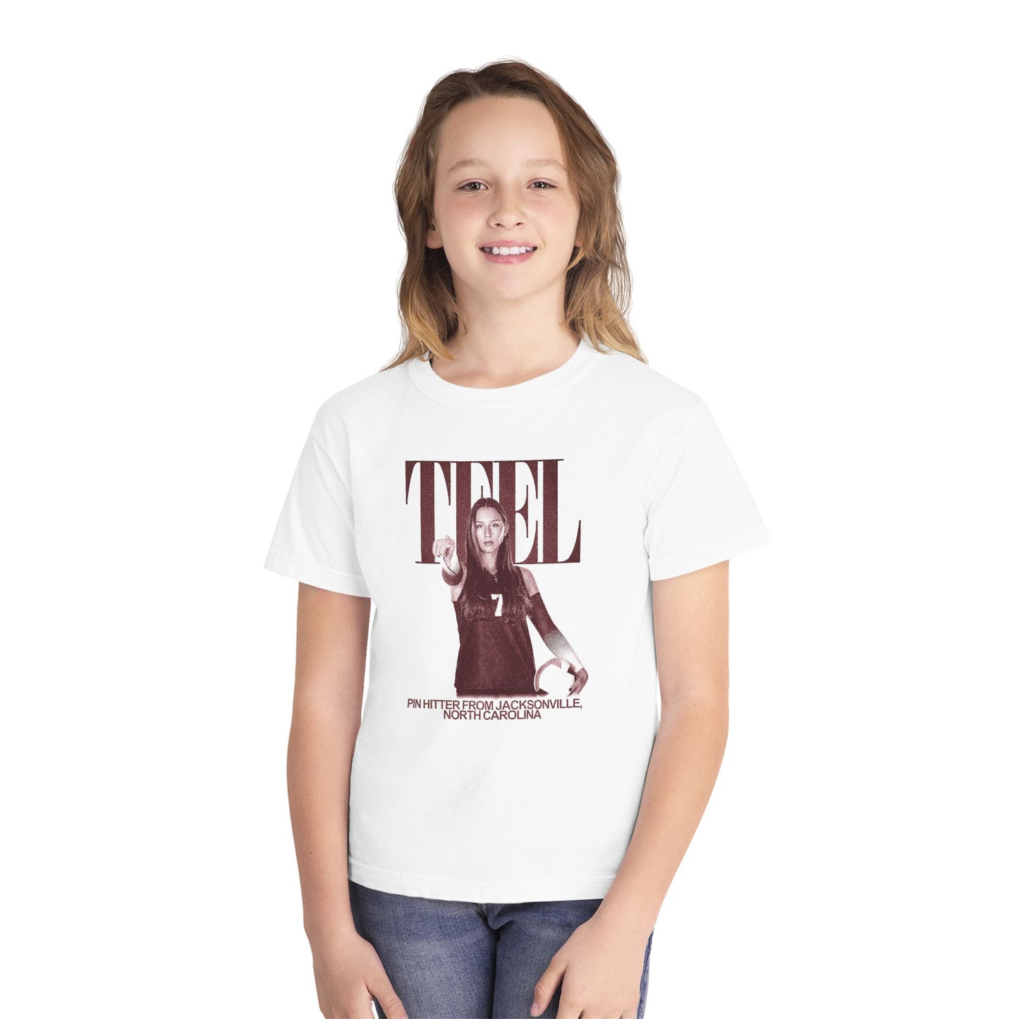 LOVINA TEEL YOUTH MIDWEIGHT WHITE TEE