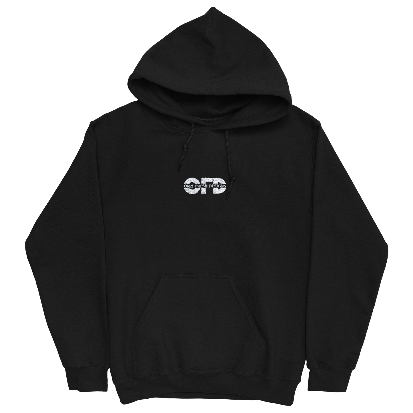 ONLY FRESH DESIGNS EMBROIDERED BLACK HOODIE