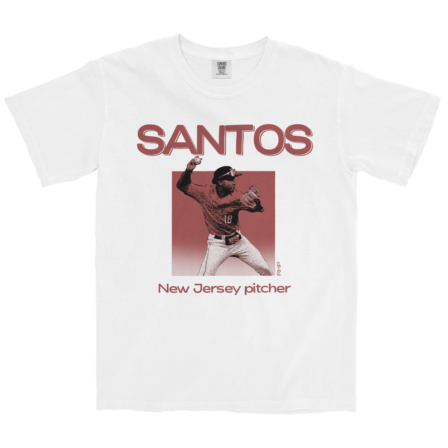 PABLO SANTOS JR. PITCHER  WHITE TEE