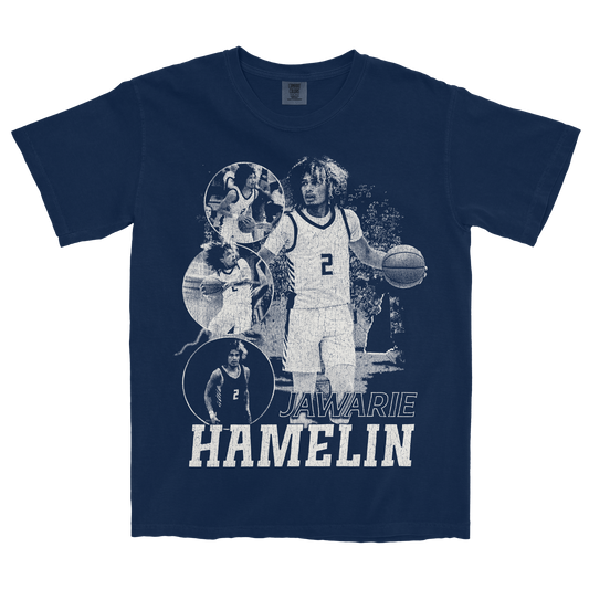 JAWARIE HAMELIN GRAPHIC NAVY TEE