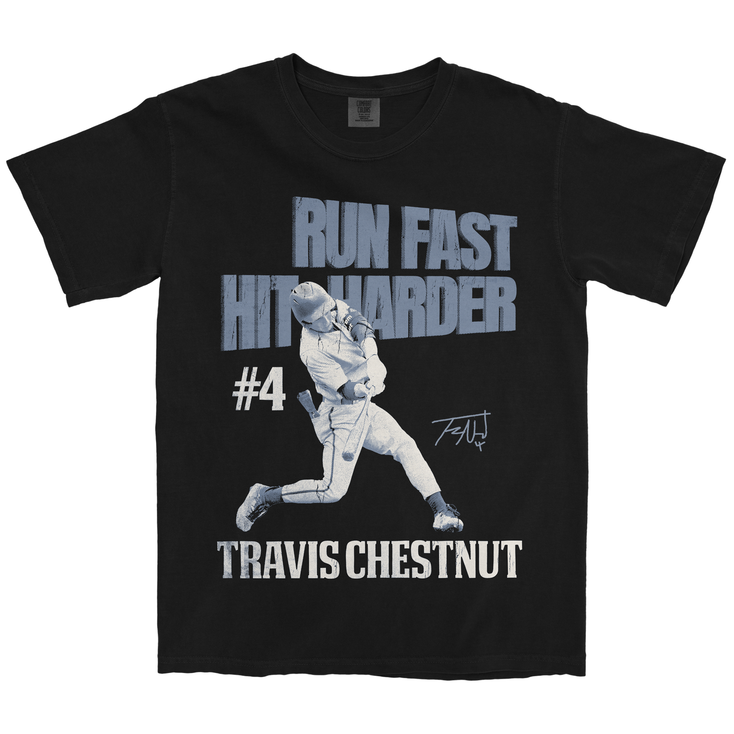 TRAVIS CHESTNUT NEW RUN FAST HIT HARDER GRAPHIC TEE