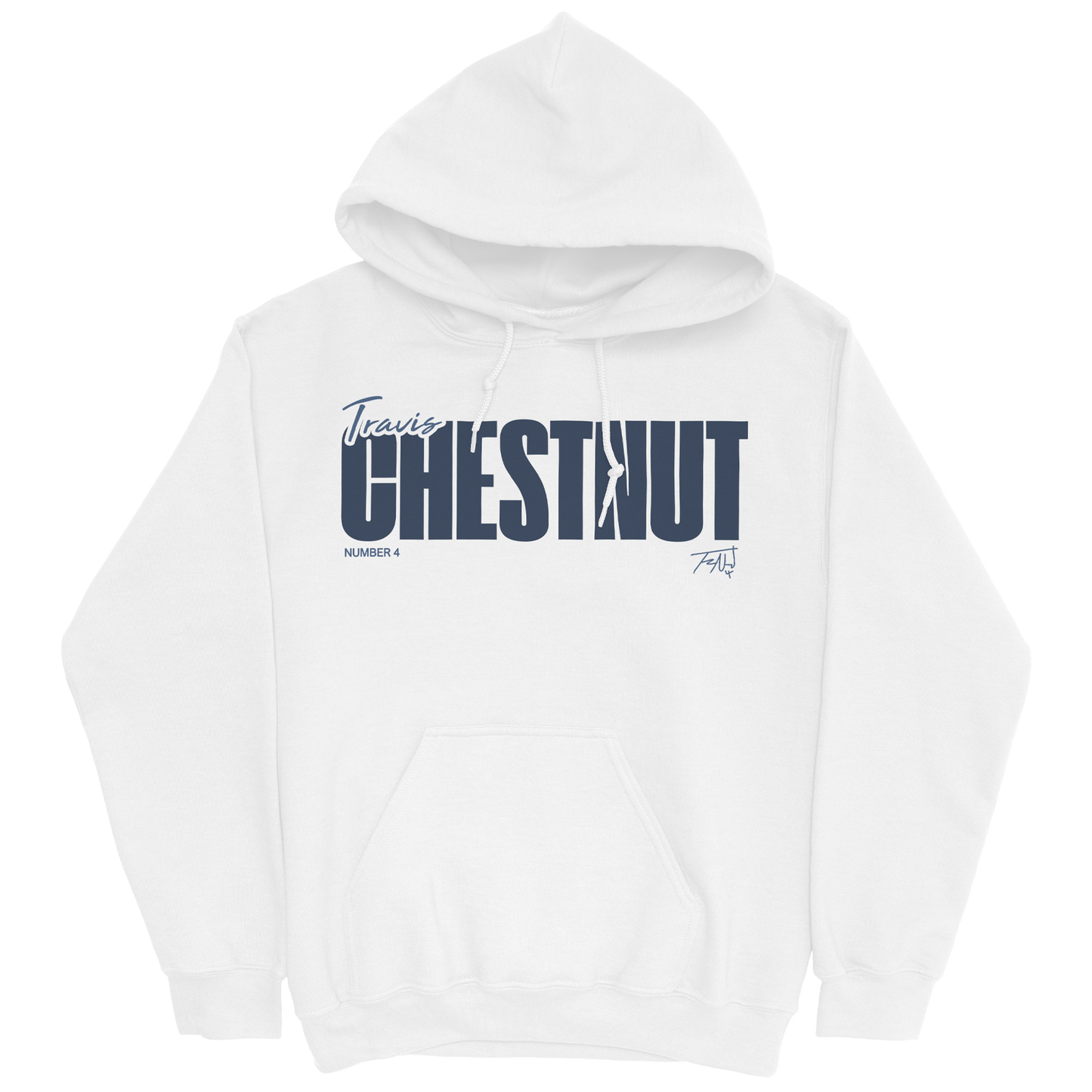 TRAVIS CHESTNUT NEW WHITE HOODIE