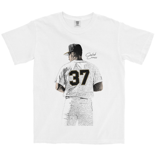 CALEB CROSS #37 WHITE TEE