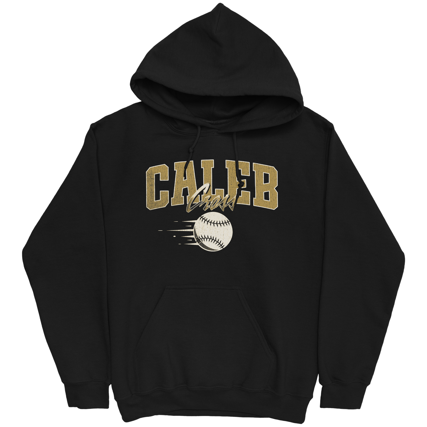 CALEB CROSS CLASSIC BLACK HOODIE