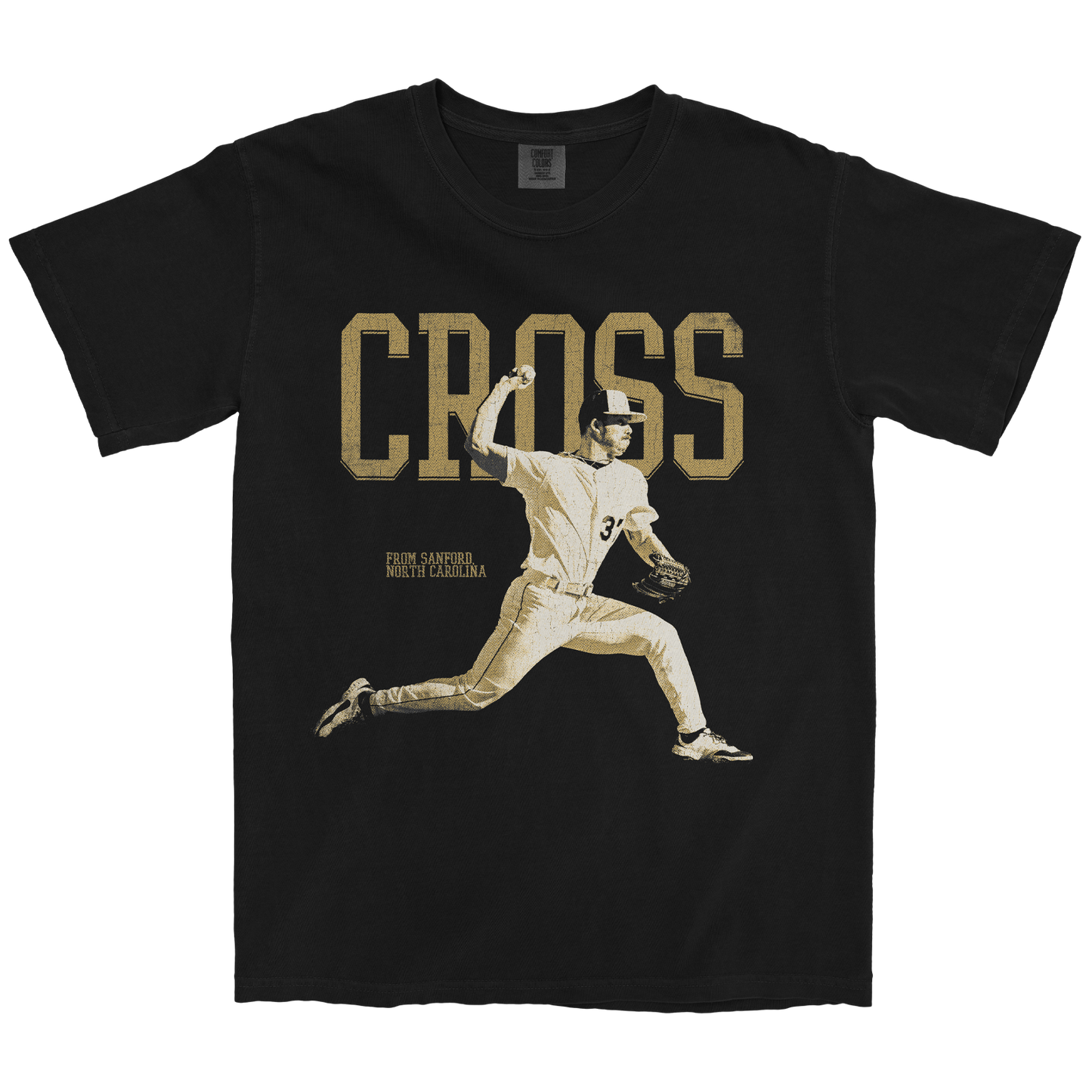 CALEB CROSS PITCHING BLACK TEE