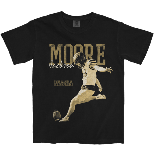 JACKSON MOORE KICKING BLACK TEE