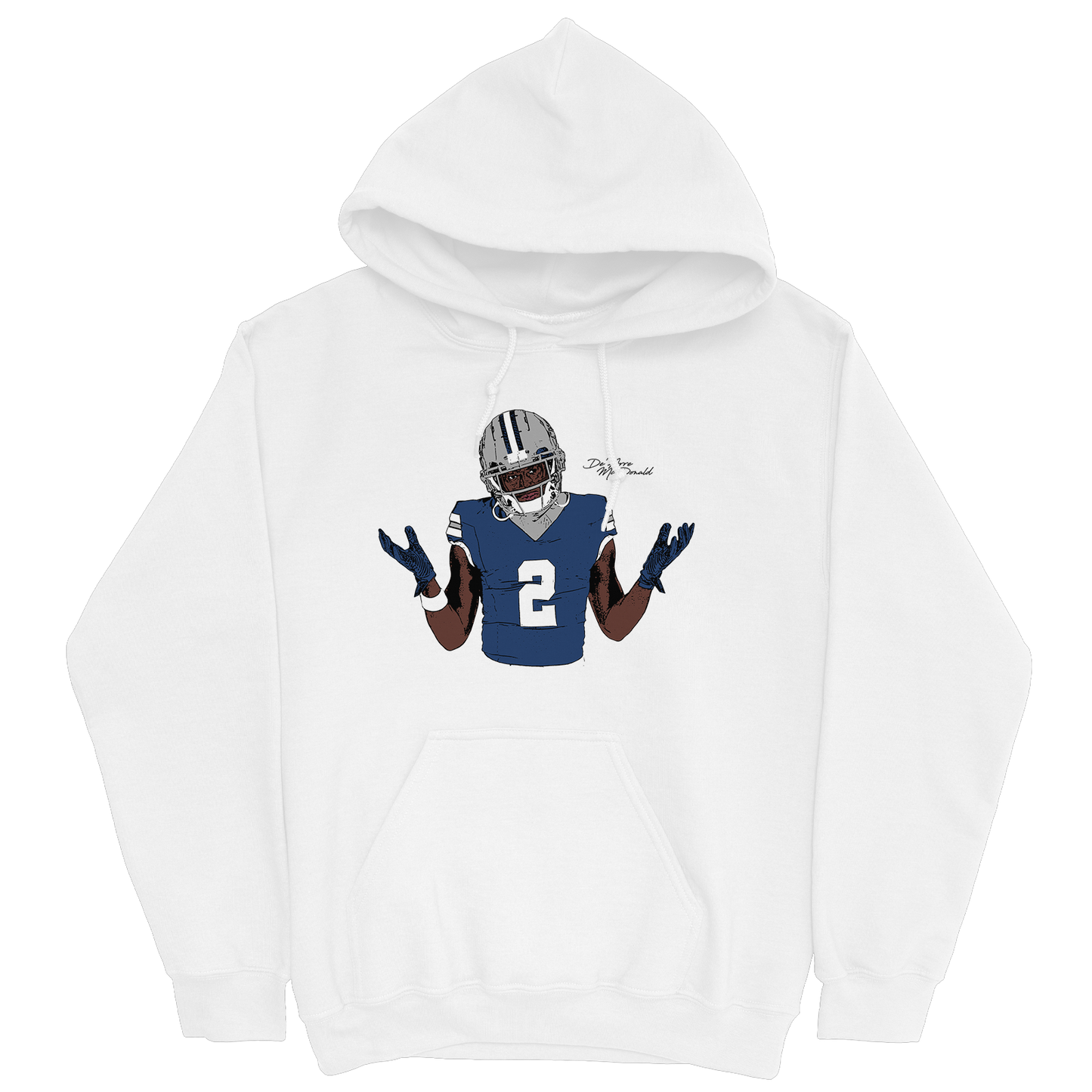 DE'ARRE MCDONALD ILLUSTRATED WHITE HOODIE