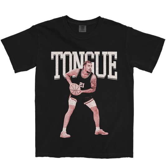 CAMARON TONGUE VINTAGE BLACK TEE