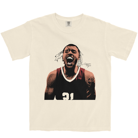 CAMARON TONGUE ILLUSTRATED IVORY TEE