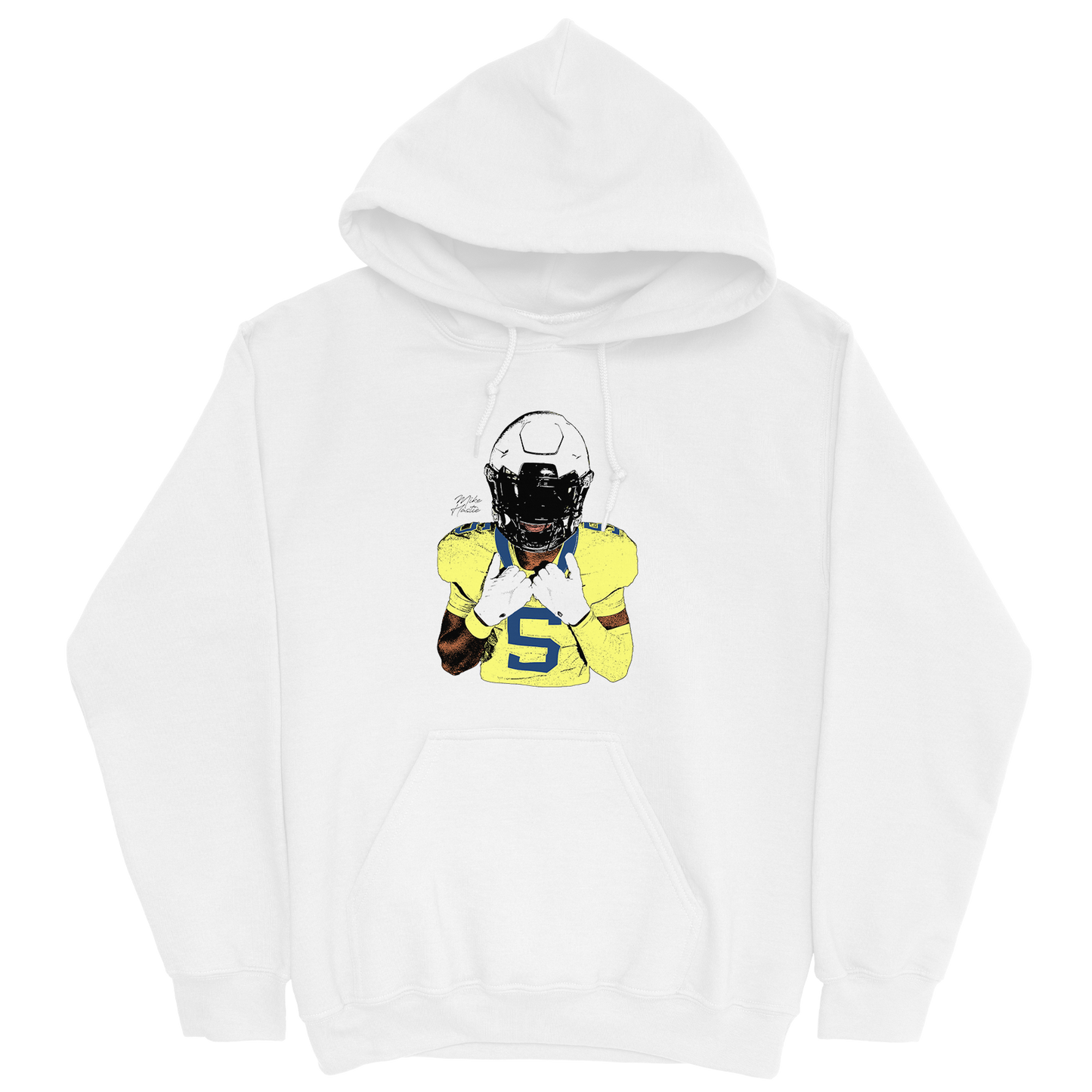 MIKE HASTIE ILLUSTRATED WHITE HOODIE