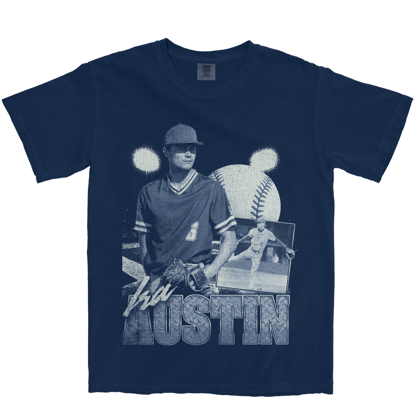 IRA AUSTIN GRAPHIC NAVY TEE
