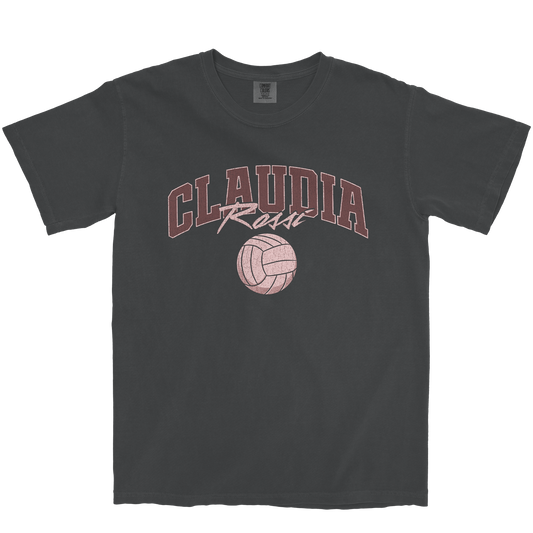 CLAUDIA ROSSI VOLLEYBALL GRAPHITE TEE