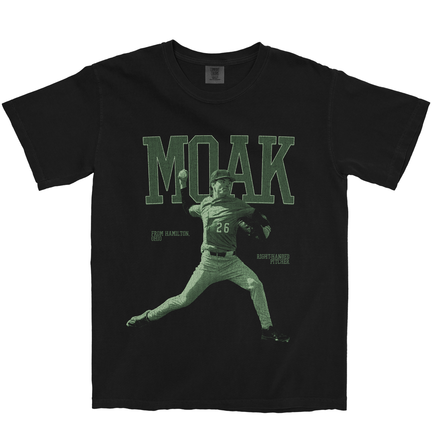 CLINT MOAK PITCHING BLACK TEE