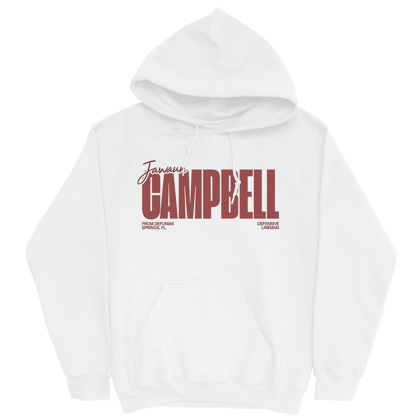 JAWAUN CAMPBELL CLASSIC WHITE HOODIE