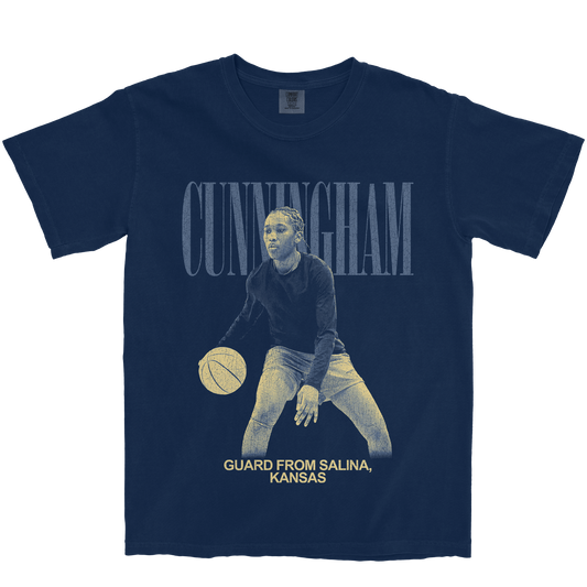 MYKAYLA CUNNINGHAM VINTAGE NAVY TEE