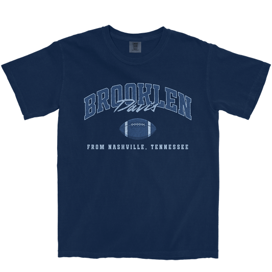 BROOKLEN DAVIS FOOTBALL NAVY TEE