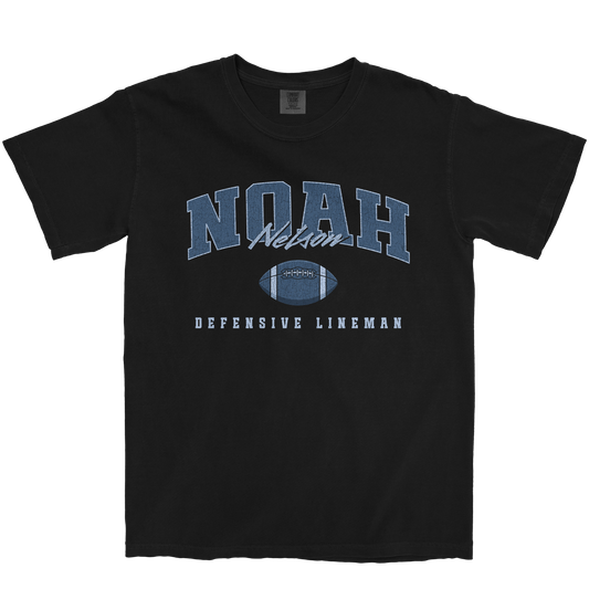 NOAH NELSON FOOTBALL BLACK TEE