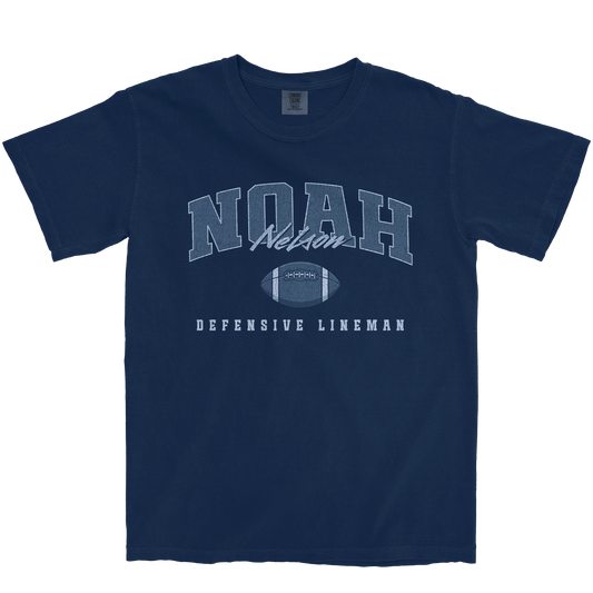 NOAH NELSON FOOTBALL NAVY TEE