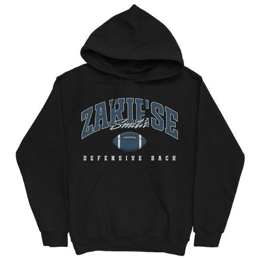 ZAKIESE SMITH FOOTBALL BLACK HOODIE