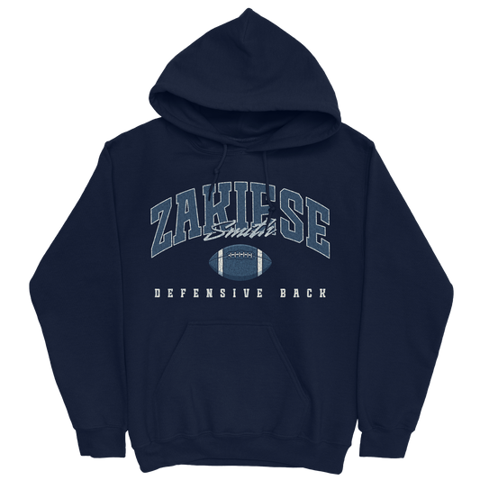 ZAKIESE SMITH FOOTBALL NAVY HOODIE