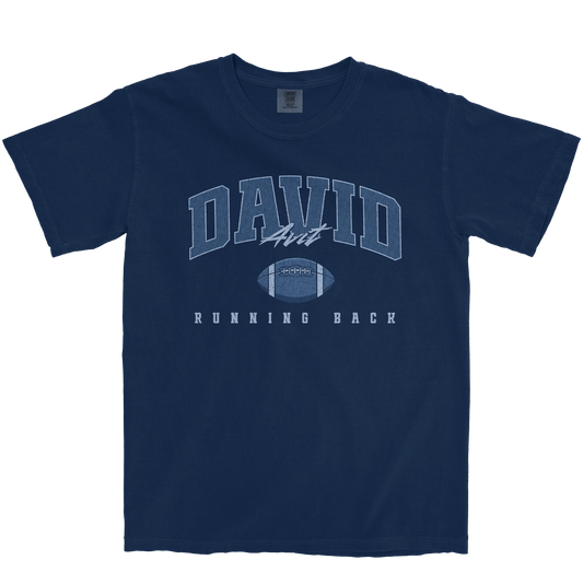 DAVID AVIT FOOTBALL NAVY TEE
