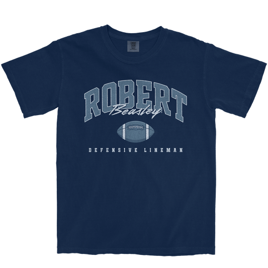 ROBERT BEASLEY FOOTBALL NAVY TEE