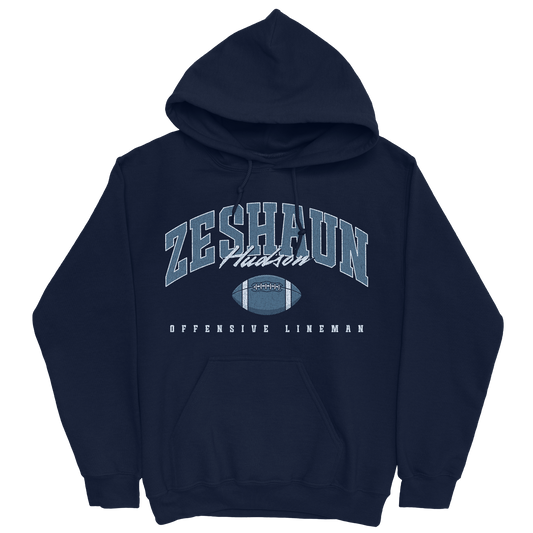 ZESHAUN HUDSON FOOTBALL NAVY HOODIE